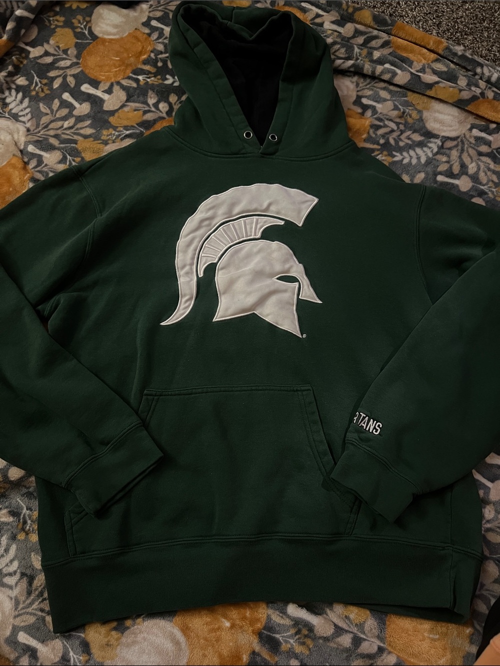 Top of the World Dark Green Hoodie with White Spartan Logo